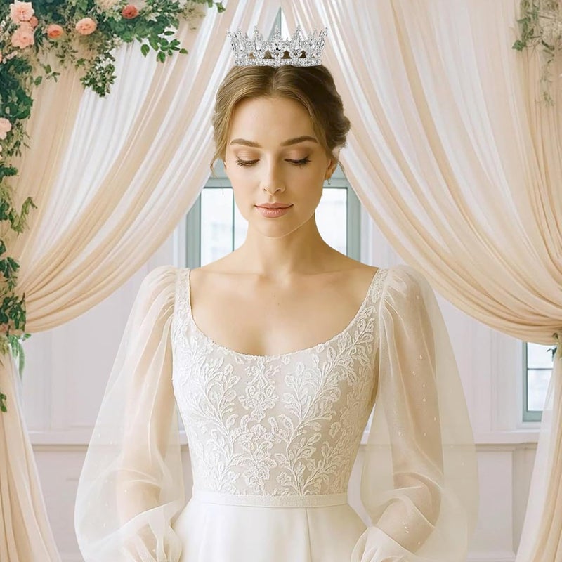 Nackiy Gold Crown for Women, Crystal Queen Tiaras Headband Wedding Bridal Hair Accessories, Birthday Party Prom Cake Topper - Image 5
